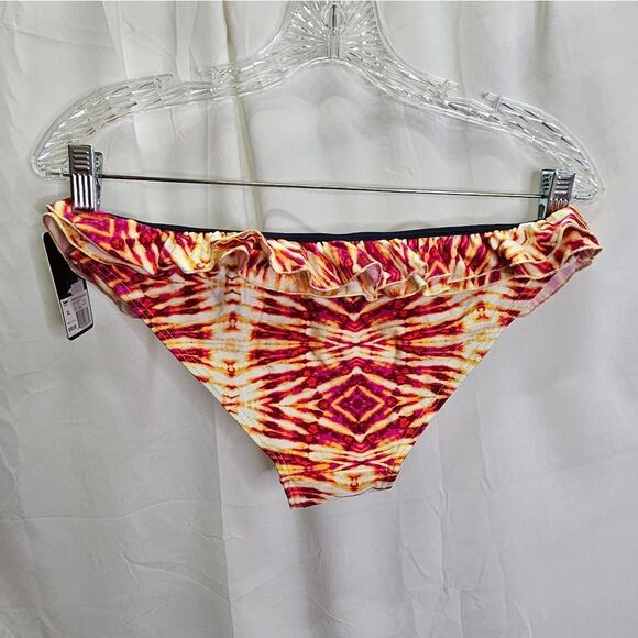 Kardashian Kollection Red and Yellow Ruffle Trim Bikini Bottoms Size XL - Picture 7 of 7